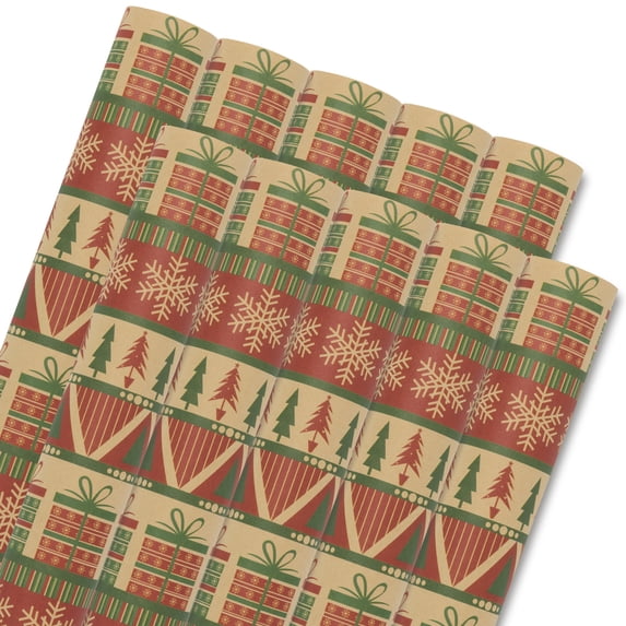 Unique Bargains Premium Gift Wrapping Paper for Christmas and Events Red Gift 27.6"x 19.7"
