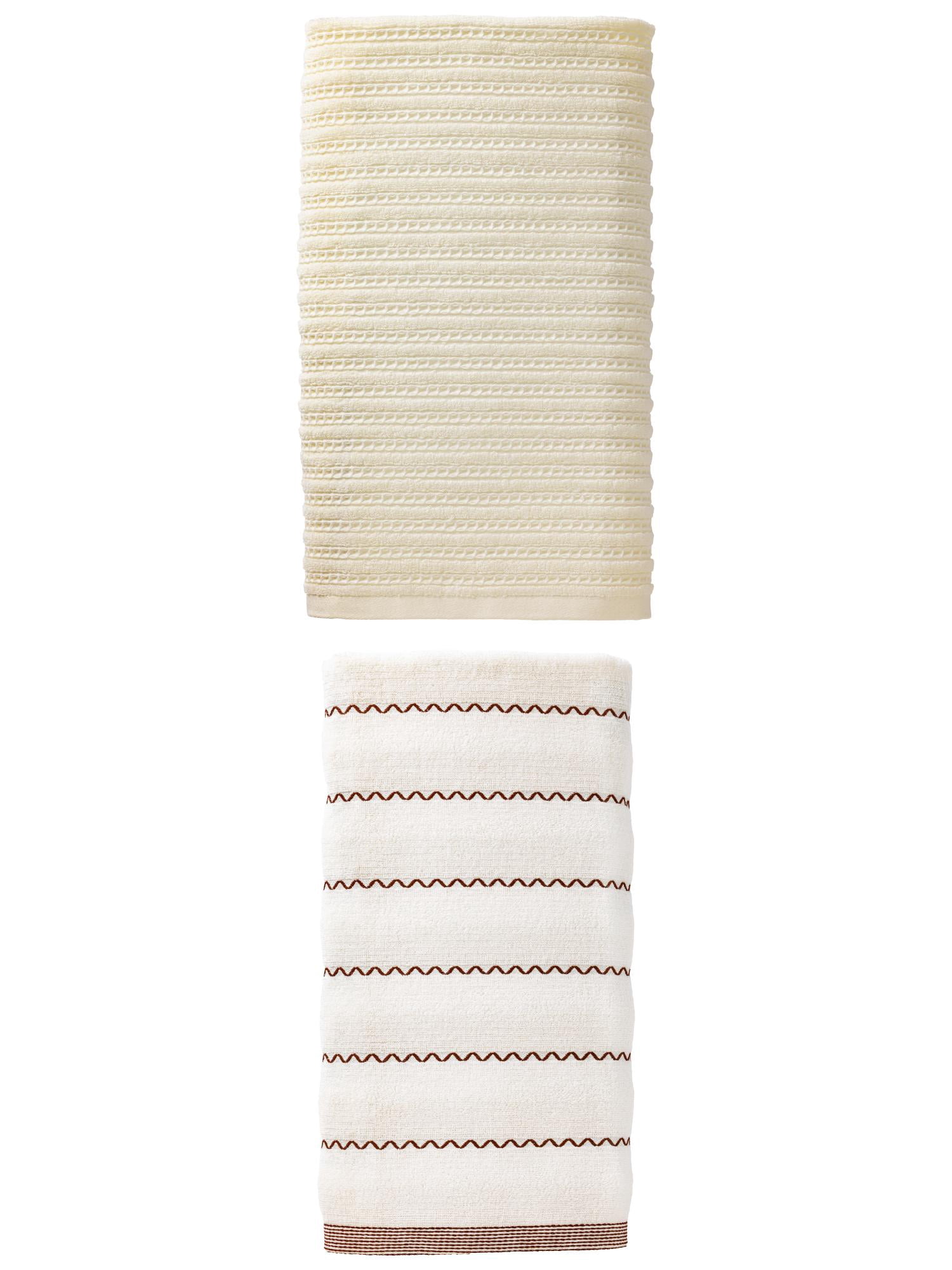 Unique Bargains Premium Waffle Bath Towel 2 Pack White 55" x 28"