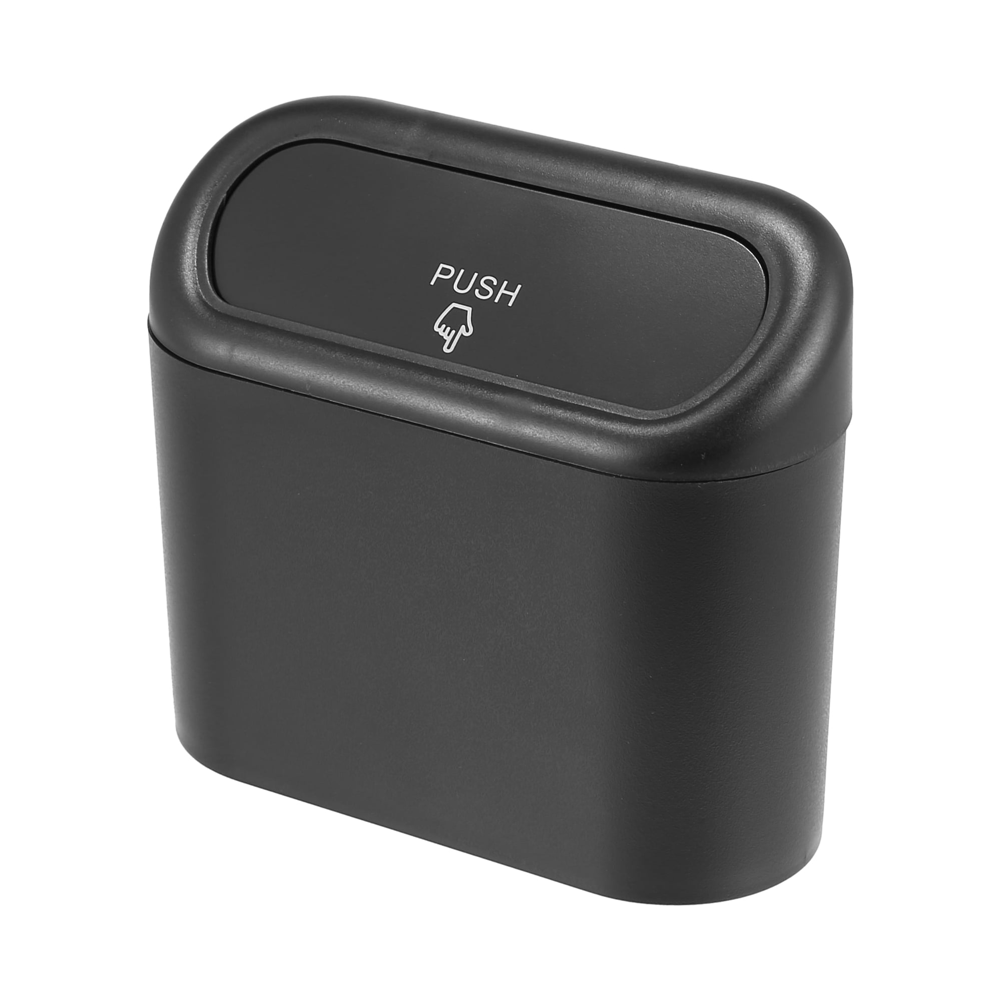 Unique Bargains Pressing Type Trash Can Hanging Vehicle Garbage Dust Box Black