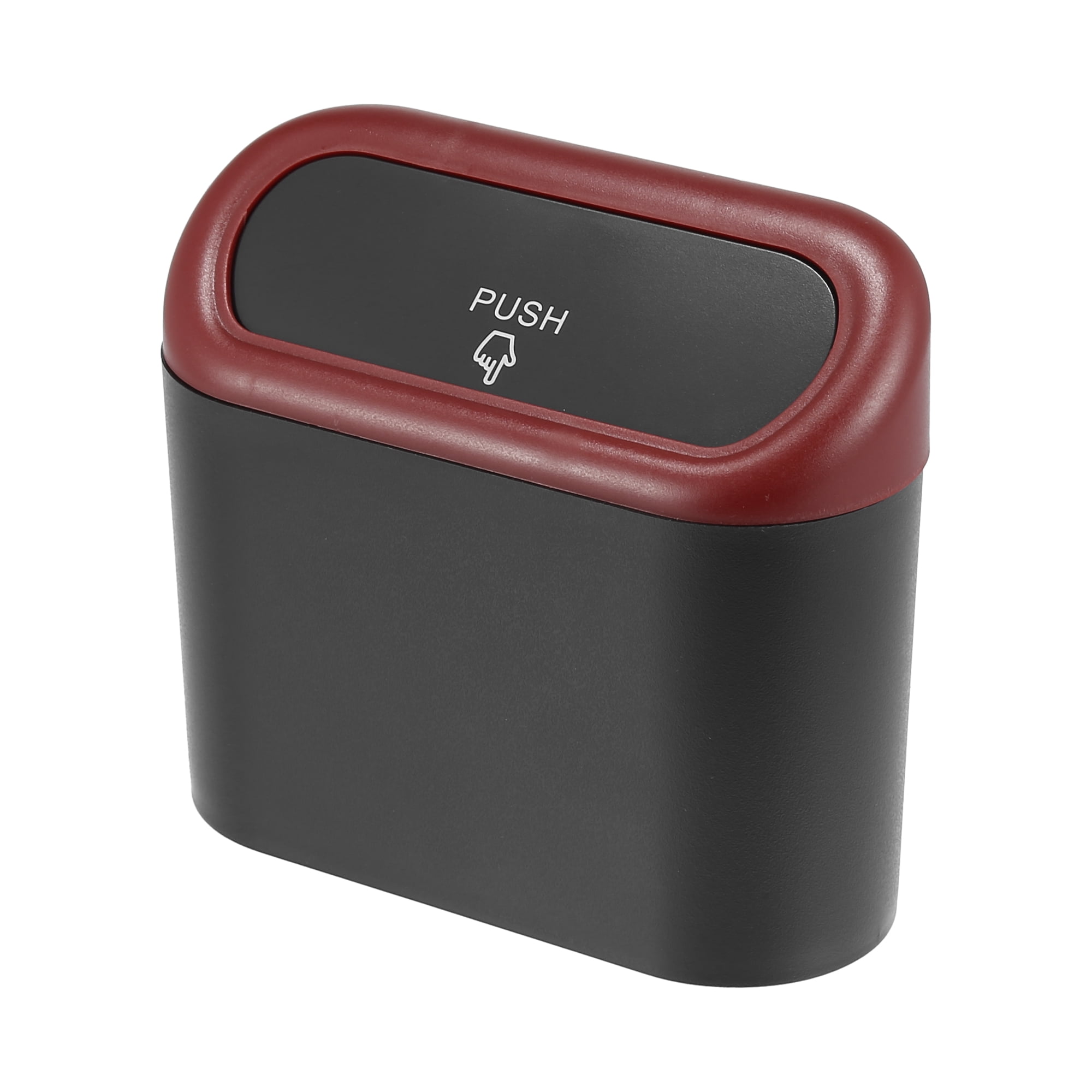 Unique Bargains Pressing Type Trash Can Hanging Vehicle Garbage Dust Box Red