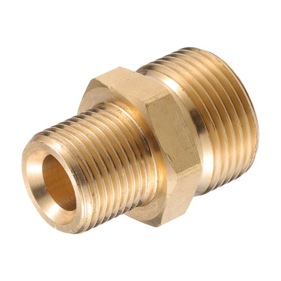 Unique Bargains Pressure Washer Connector Fitting 16mm G3/8" to M22x1.5 Male Adapter Brass Screw Hose Connector Brass