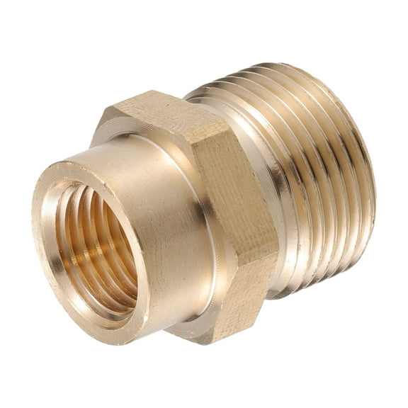 Unique Bargains Pressure Washer Connector Fitting M14x1.5 to 14mm M22x1.5 Male and Female Adapter Brass Hose Connector