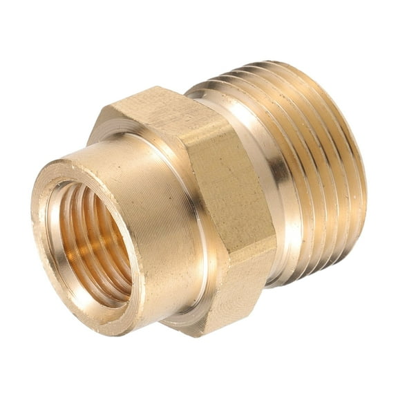 Unique Bargains Pressure Washer Connector Fitting M14x1.5 to 15mm M22x1.5 Coupler Adapter Brass Hose Connector Brass