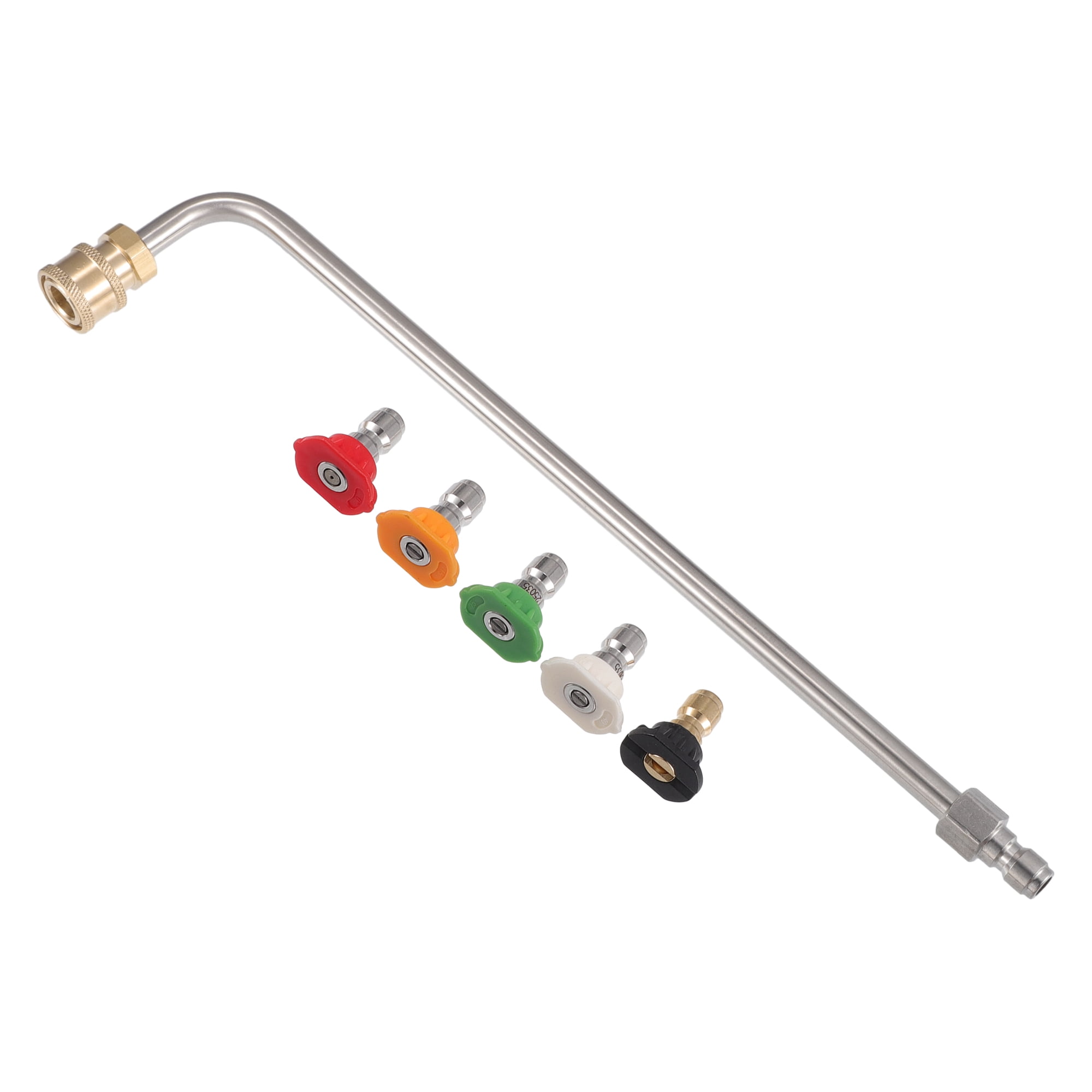Unique Bargains Pressure Washer Extension Wand 90 Degree Brass Stainless Steel