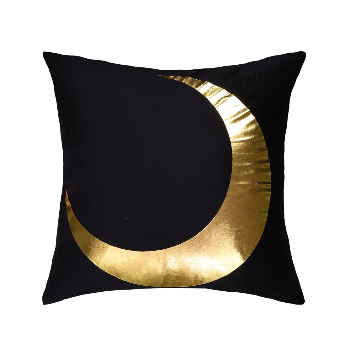 Unique Bargains Gold Foil Print Decorative Throw Pillow Cover 18" x 18" Black&Gold