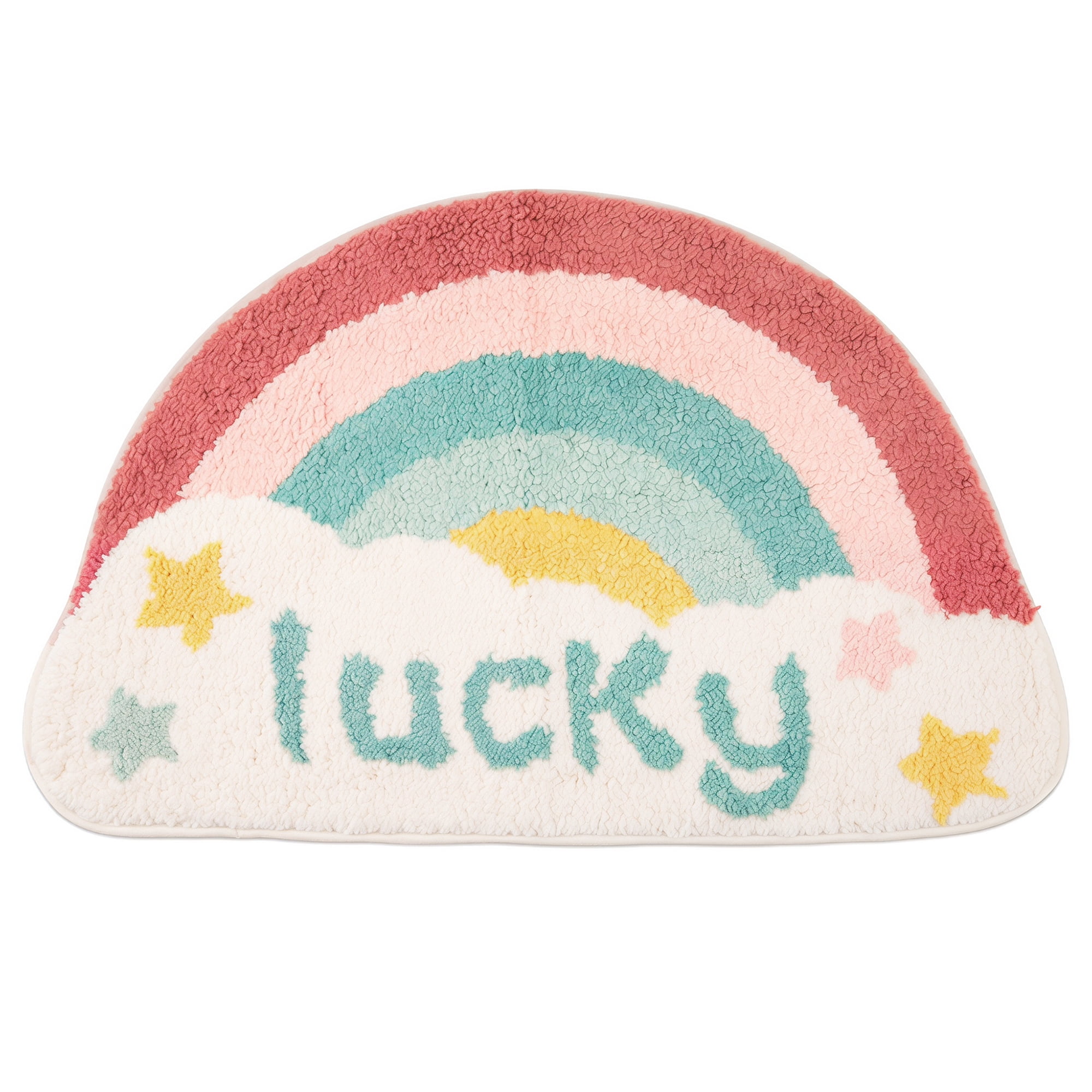 Unique Bargains Printed Rug Ultra Soft Absorbent Plush Bath Mat Rainbow Pattern 30" x 18"