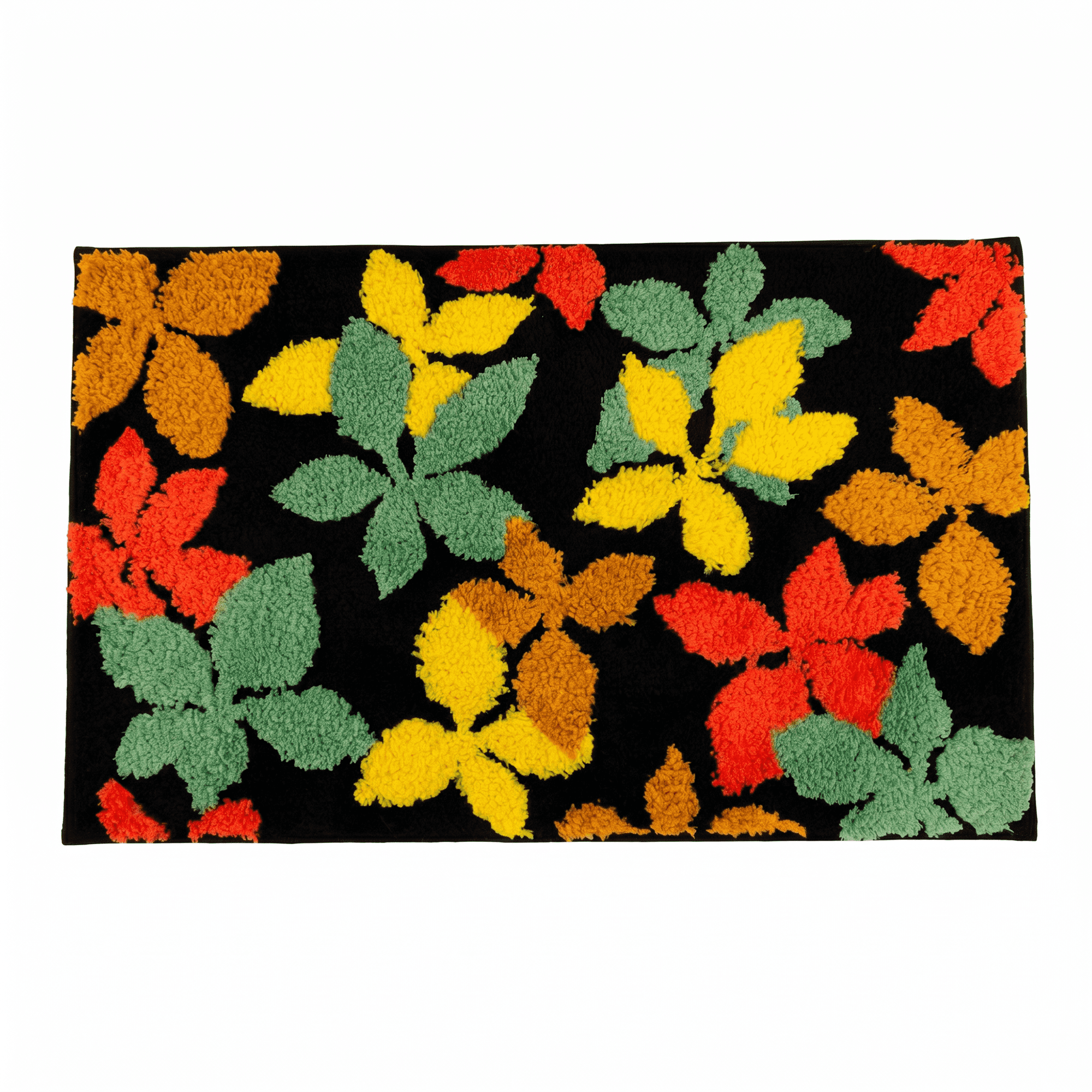 Unique Bargains Printed Ultra Soft Absorbent Shaggy Bath Mat Black 32" x 20"