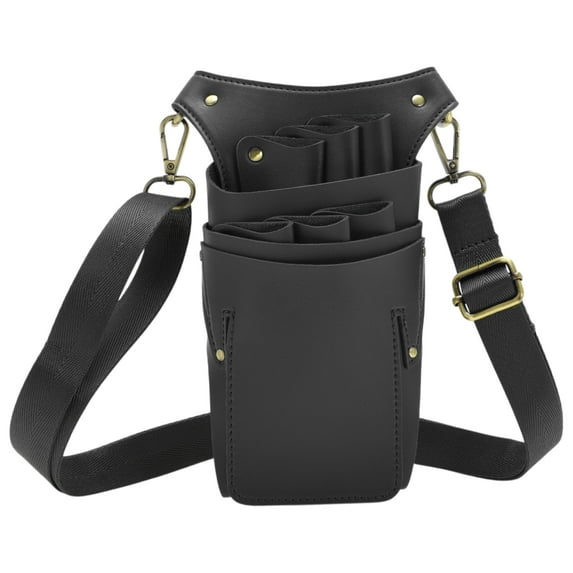 Unique Bargains Professional Barber Waist Bag for Scissors Durable & Adjustable Salons Tool Pouch with Multi-Pockets Hygienic Design for Hair Stylists Black