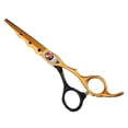 thumbnail image 1 of Unique Bargains Professional Hair Cutting Scissors Black Gold Tone Haircut Scissors 0.91"x0.67" Stainless Steel, 1 of 7
