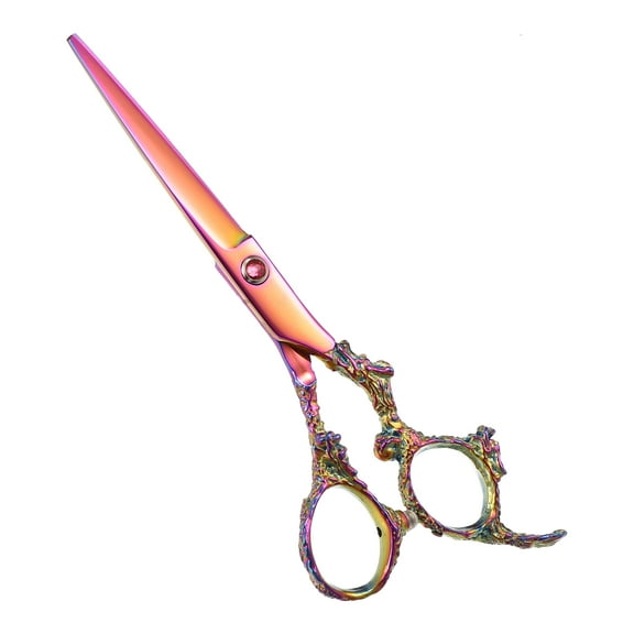 Unique Bargains Barber Hair Cutting Scissors Stainless Steel Pink