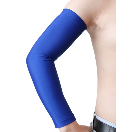 Unique Bargains Protection Cooling Arm Sleeve Cover Sunblock Protective Sports Blue XL Size