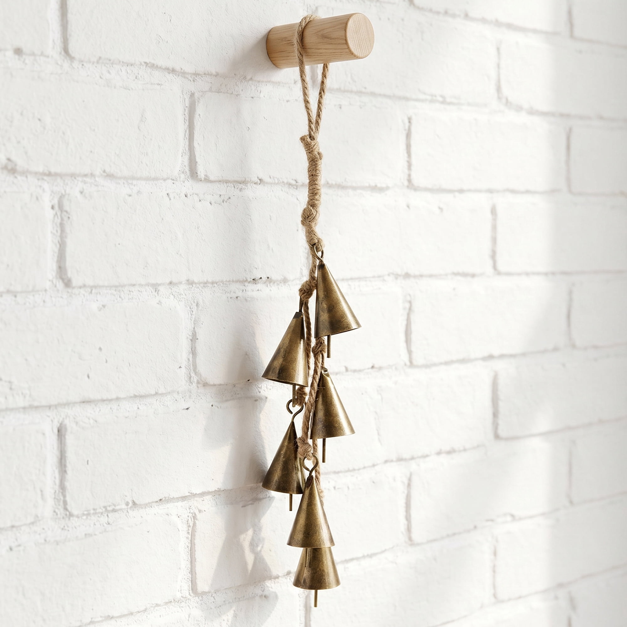 Unique Bargains Protection Rustic Iron Decorative Hanging Bell Bronze 0.9" x 0.9" x 12.6"