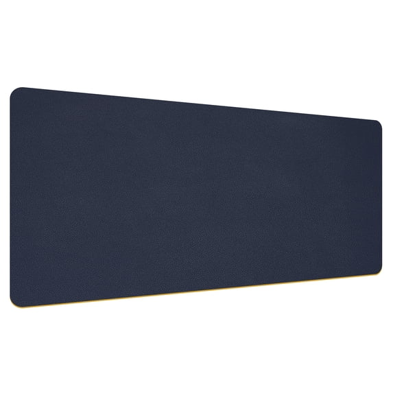 Unique Bargains Protector PU Leather Dual Side Mouse Pad Mat for Office Home Blue/Yellow 35"x18"
