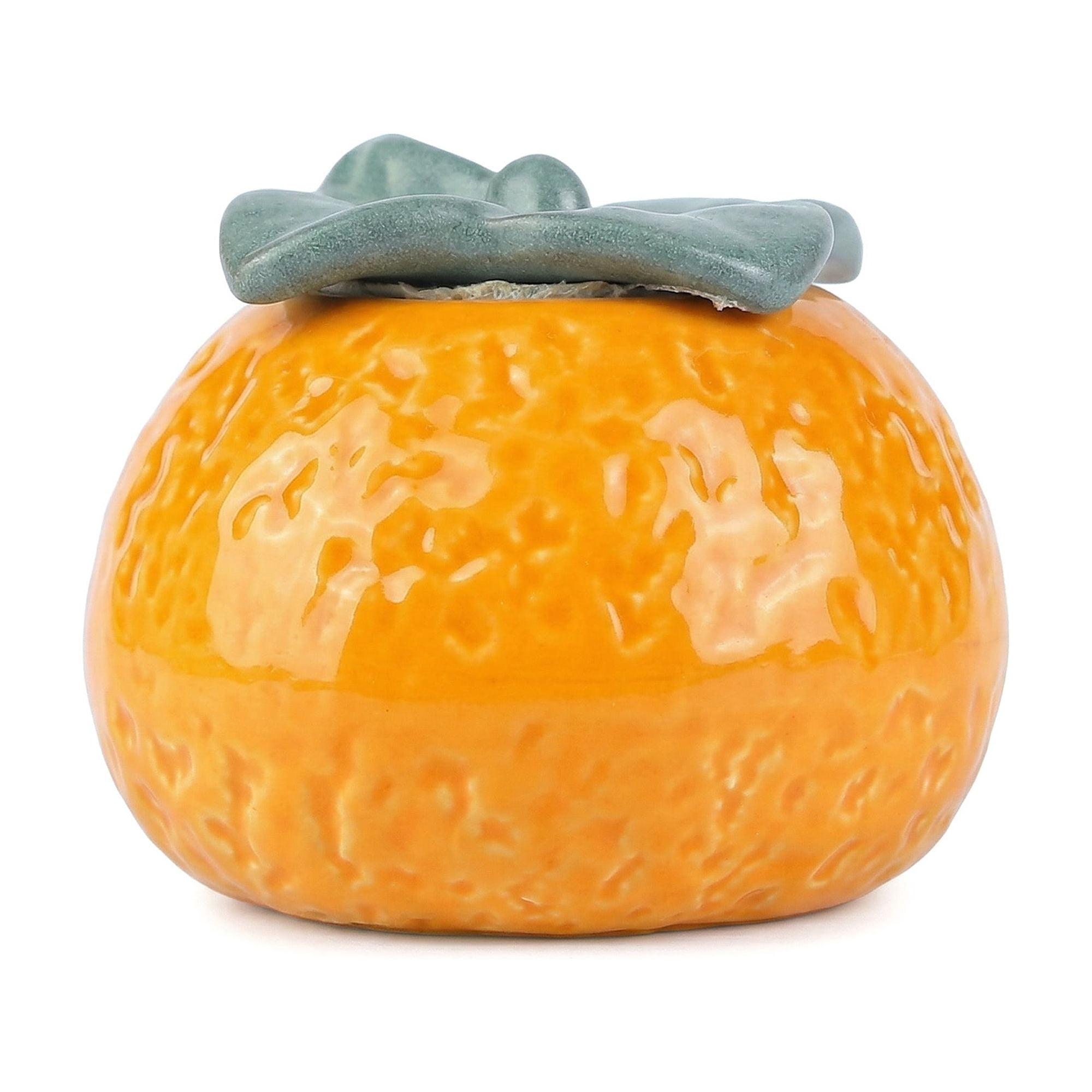 Unique Bargains Pumpkin Ceramic Jar with Airtight Lid for Fall Decor Orange Shape 2.8in