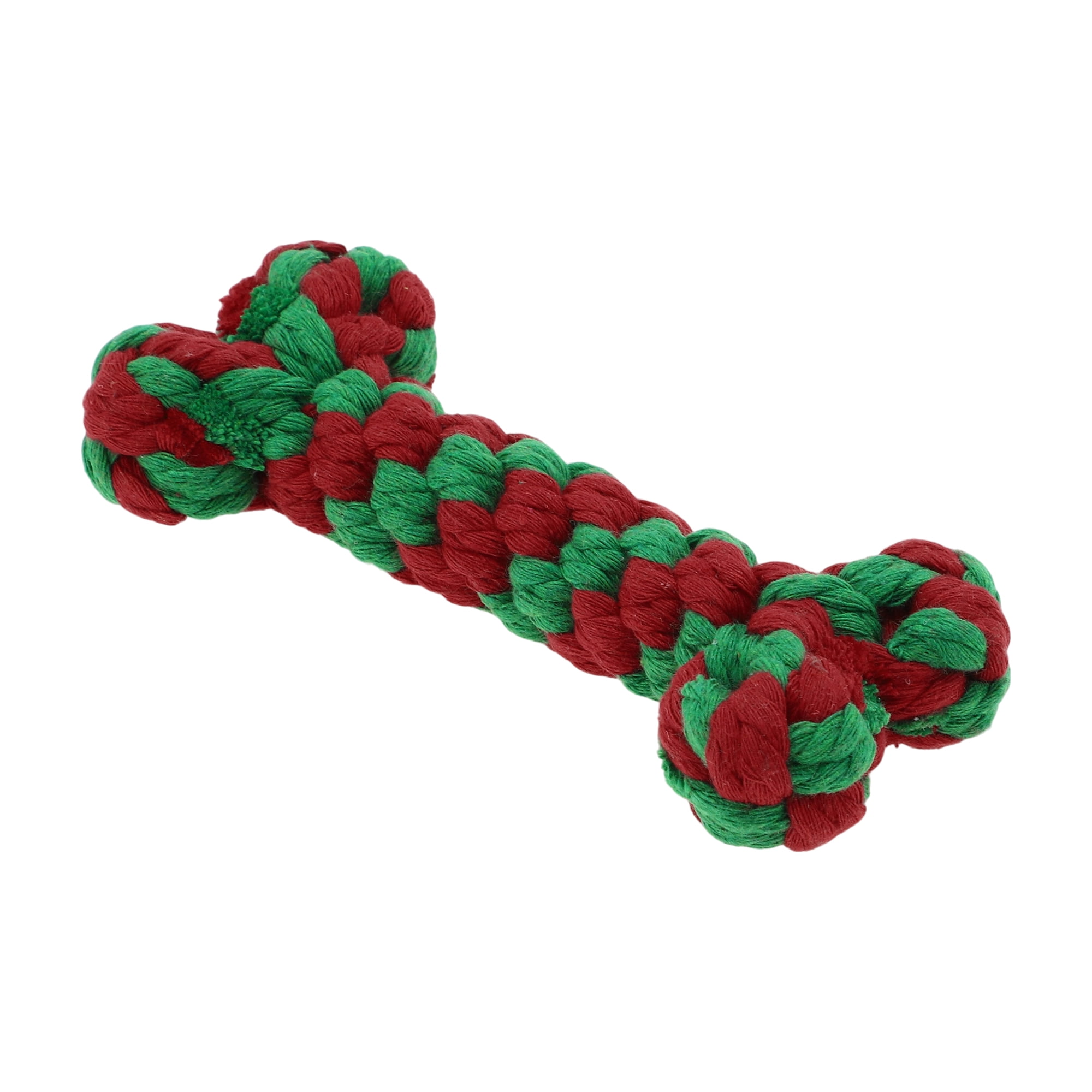 Unique Bargains Puppy Durable Braided Cotton Teethings Chewer Red Green