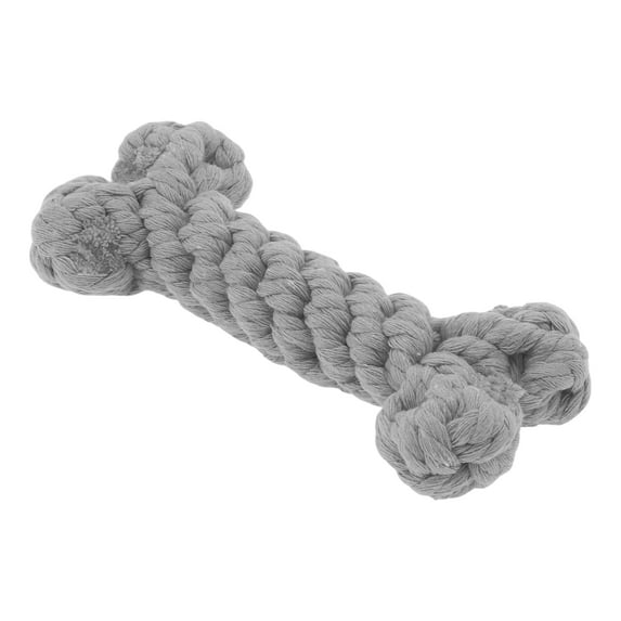 Unique Bargains Puppy Teethings Chewer Bone Shape Dog Chew Rope Durable Braided Cotton Teeth Cleaning Rope Gray