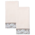 thumbnail image 1 of Unique Bargains Pure Cotton Floral Embroidery Absorbent Towels Blue 2pcs 29" x 13", 1 of 8