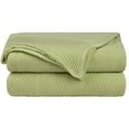thumbnail image 1 of Unique Bargains Pure Cotton Soft Cable Knit Throw Blanket Dark Sea Green 50" x 60", 1 of 8