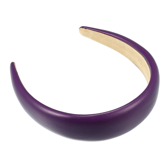Unique Bargains Purple Headbands for Women, Faux Leather Headband for Women's Hair, 1.6 Inch Wide Headbands