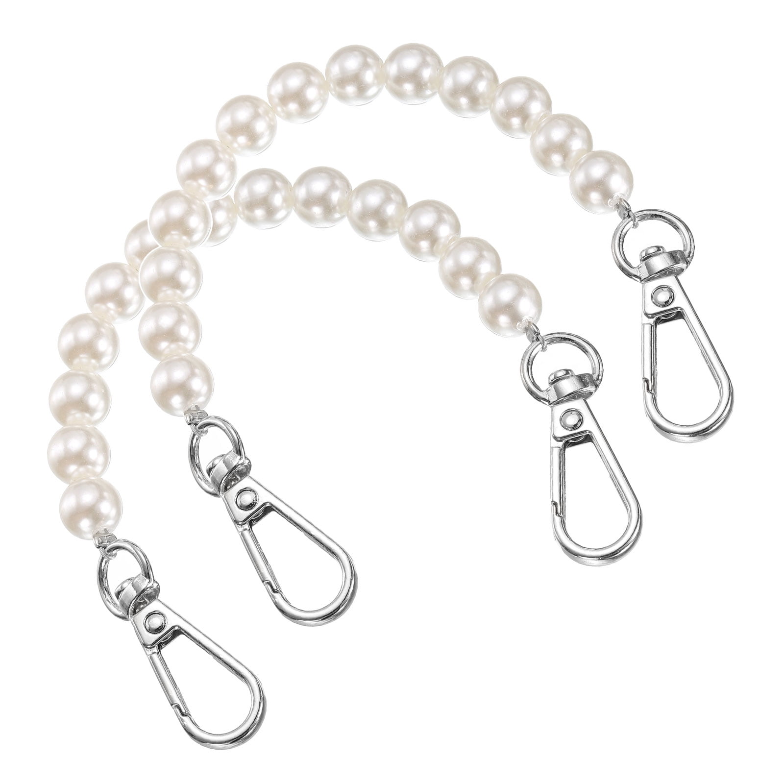Unique Bargains Pearl Purse Strap Replacement Chain Silver 8"