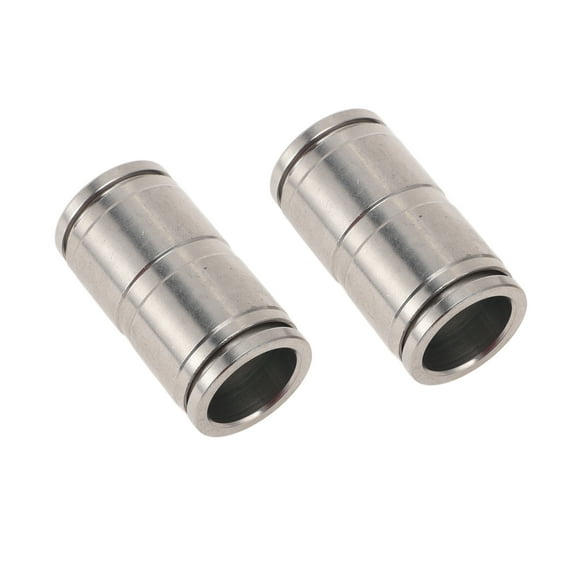 Unique Bargains Push to Connect Air Fittings 16mm / 5/8" Straight Through Air Line Quick Connector 304 Stainless Steel 2 Pcs Silver Tone