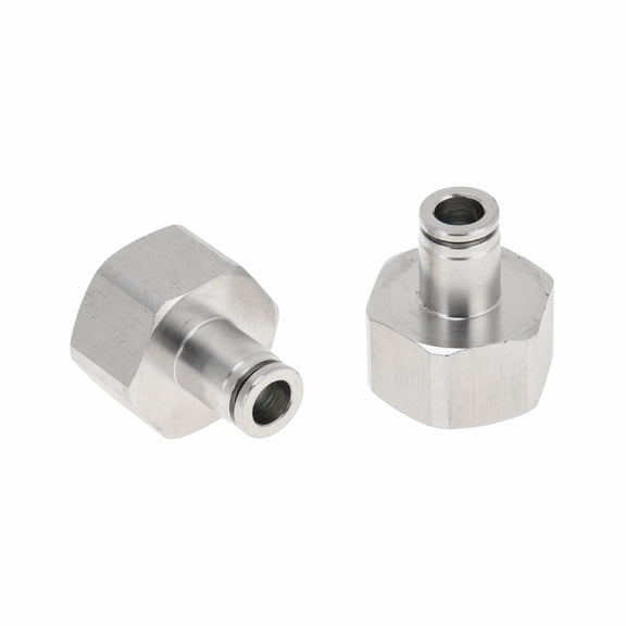 Unique Bargains Push to Connect Air Fittings 5/16" Female Thread Air Line Quick Connector 304 Stainless Steel 3/4"BSPT 2 Pcs Silver Tone