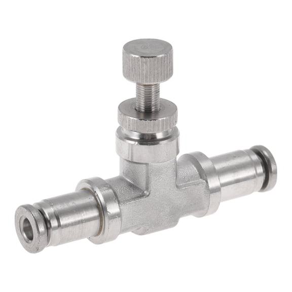 Unique Bargains Push to Connect Air Fittings 5/32" Air Flow ControlValve 304 Stainless Steel 1 Pcs Silver Tone