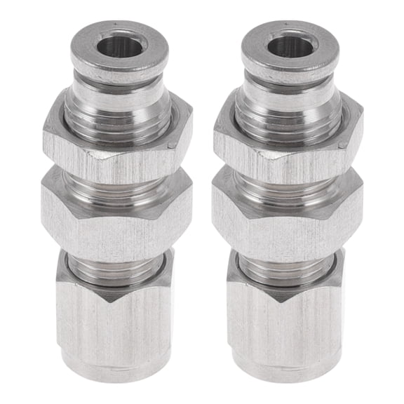 Unique Bargains Push to Connect Air Fittings 5/32" Compression Air Line Quick Connector 304 Stainless Steel 2 Pcs Silver Tone