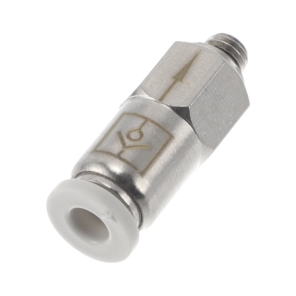 Unique Bargains Push to Connect Air Fittings 5/32" Quick Plug Check Valve Plastic Metal M5 1 Pc White Silver Tone