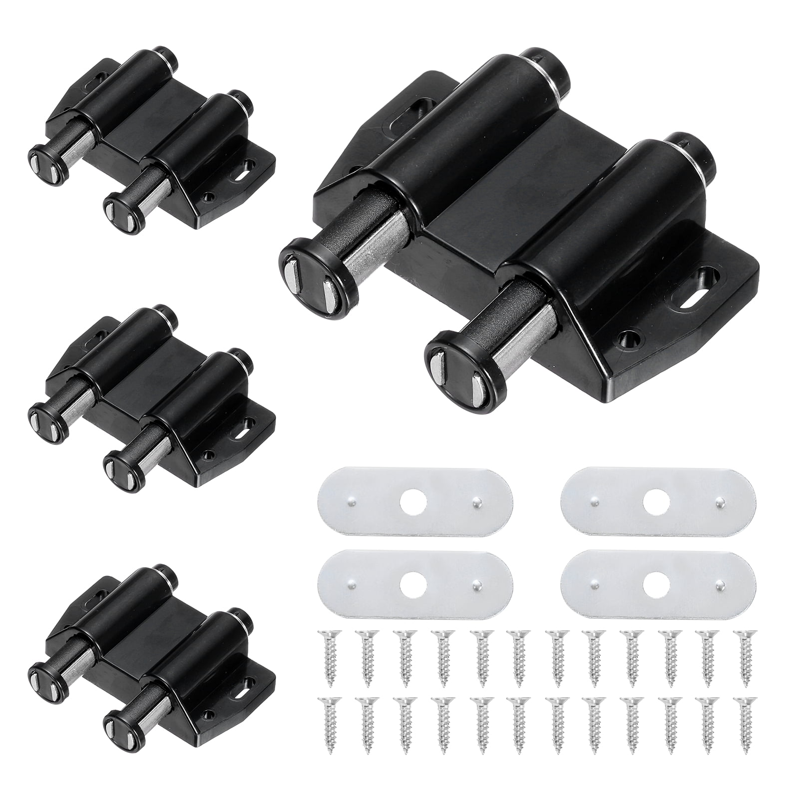 Unique Bargains Push to Open Pressure Touch Release Latches for Cabinets Black