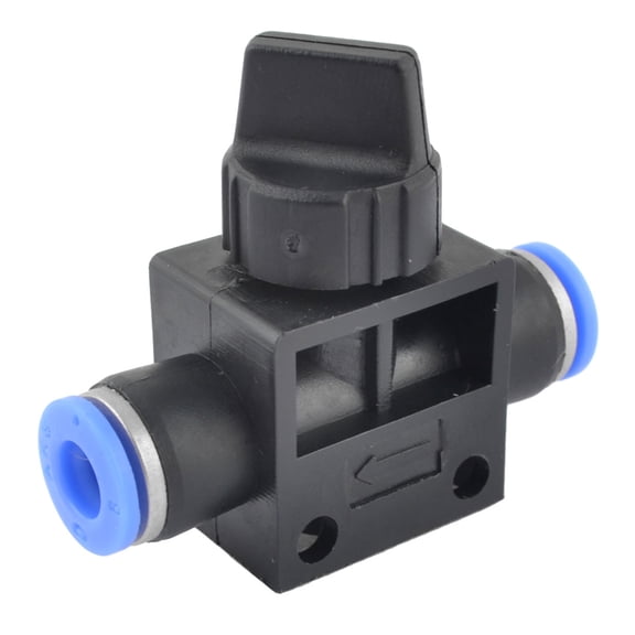 Unique Bargains Quarter Turn Handle 6mm Diameter Black Blue Quick Fitting Plastic Ball Valve