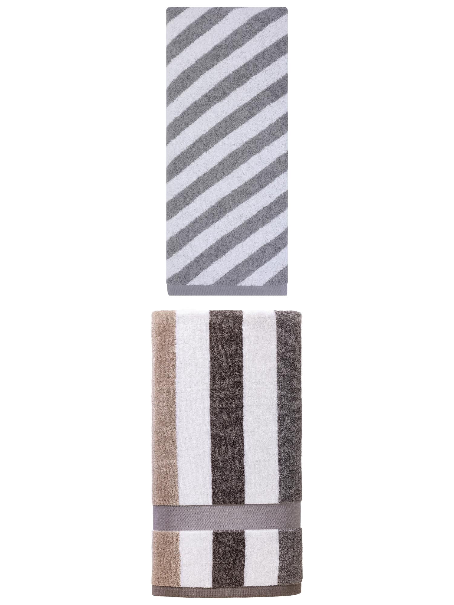 Unique Bargains 2Pcs Quick Dry Absorbent Ultra Soft Bath Towel Grey 55"x28"