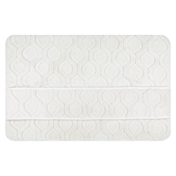 Unique Bargains Quick Dry Bath Mat Non Slip Washable Absorbent Rug White 16" x 24"