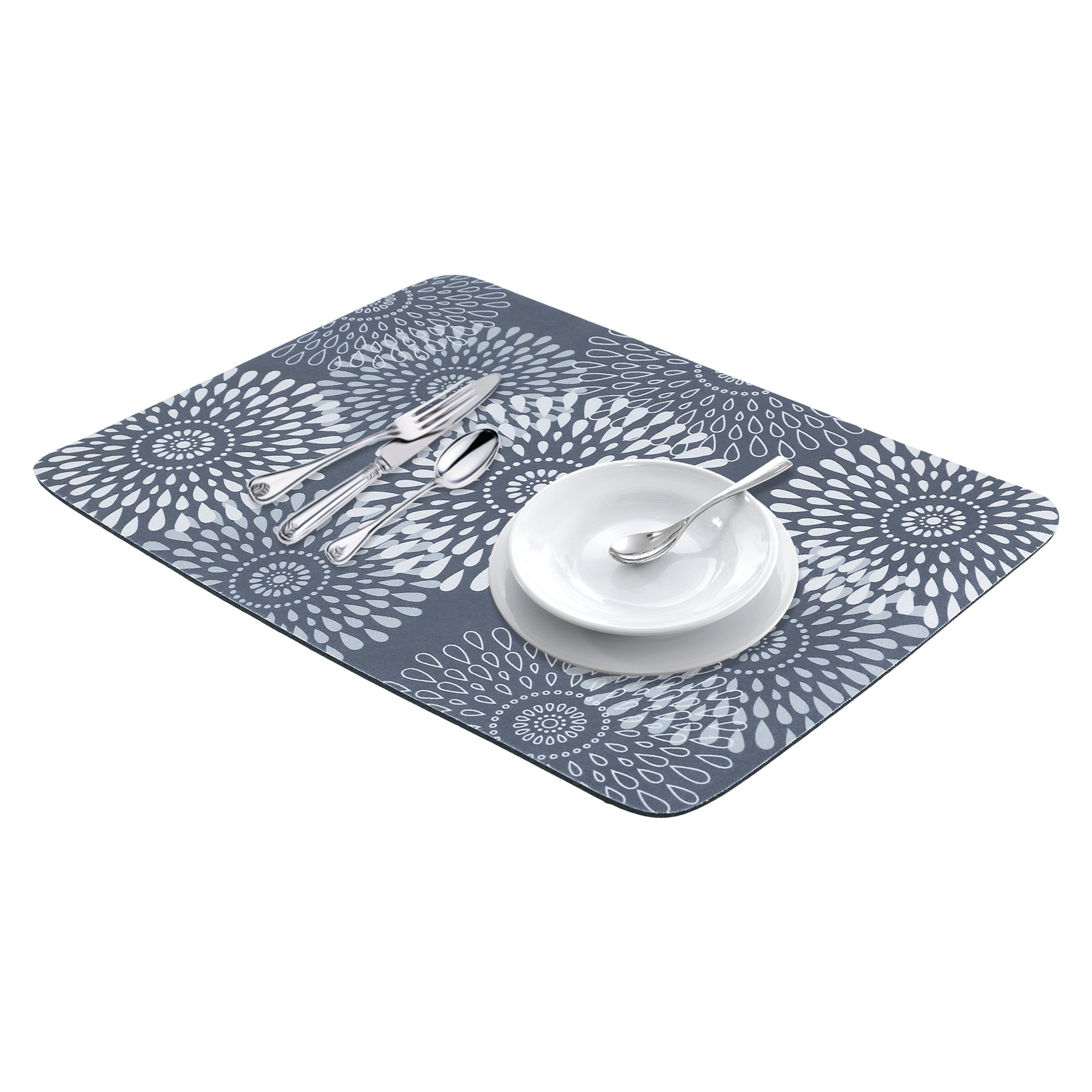 Unique Bargains Quick Dry Dish Drying Mats for Home Gray 19.7*15.7 inch