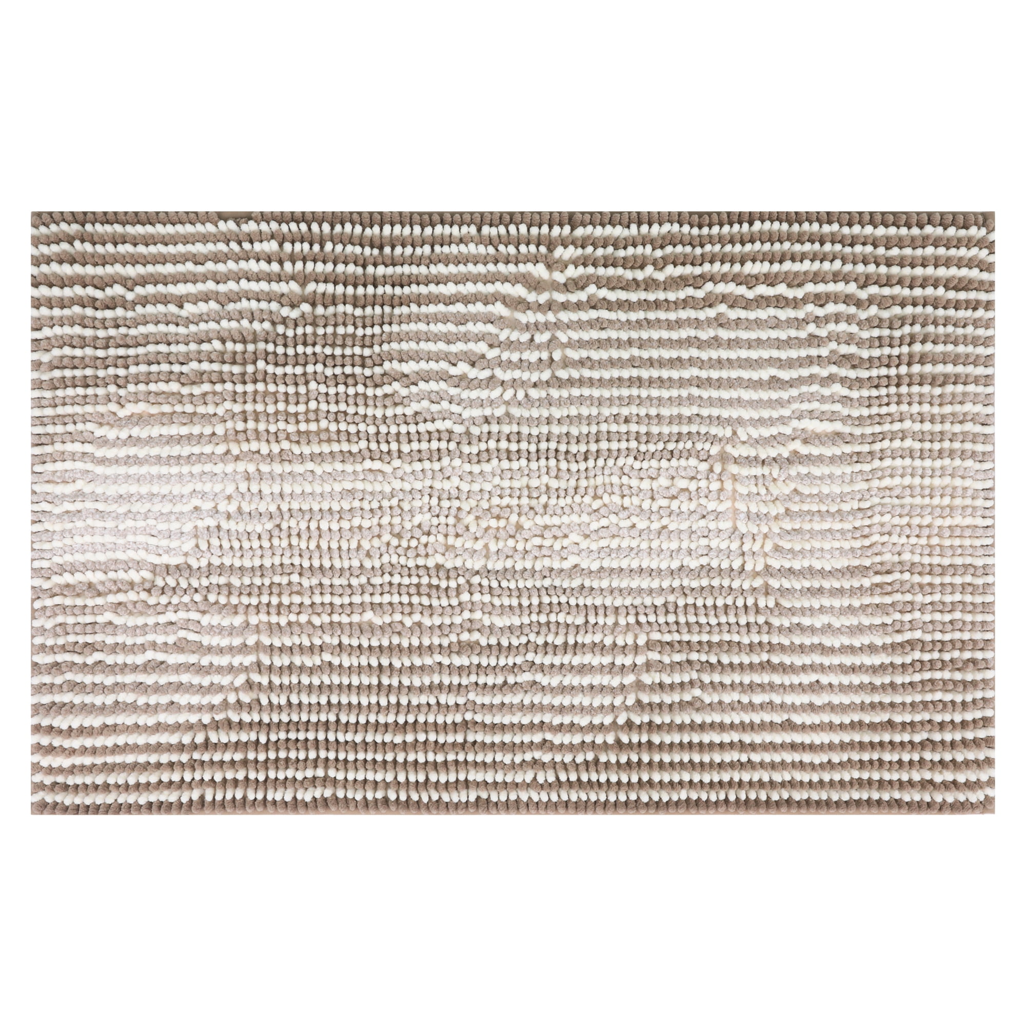 Unique Bargains Quick Dry Non Slip Chenille Bath Mat Cozy Shaggy Bath Rugs Beige 16" x 24"