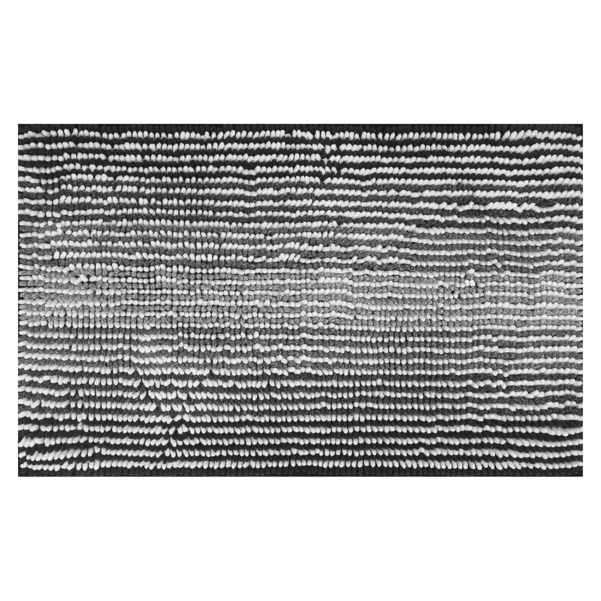 Unique Bargains Quick Dry Non Slip Chenille Bath Mat Cozy Shaggy Bath Rugs Black 16" x 24"
