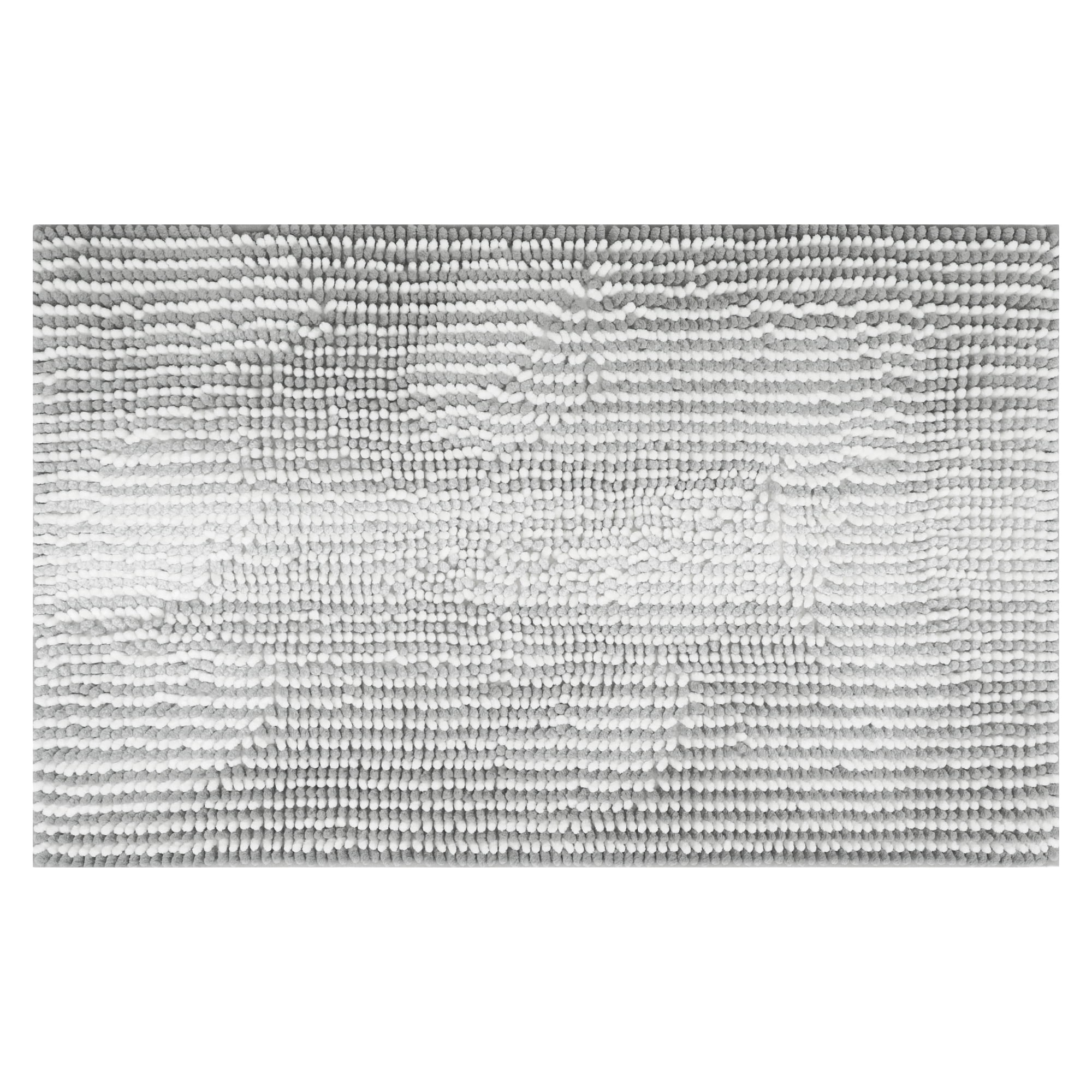 Unique Bargains Quick Dry Non Slip Chenille Bath Mat Cozy Shaggy Bath Rugs Gray 20" x 32"