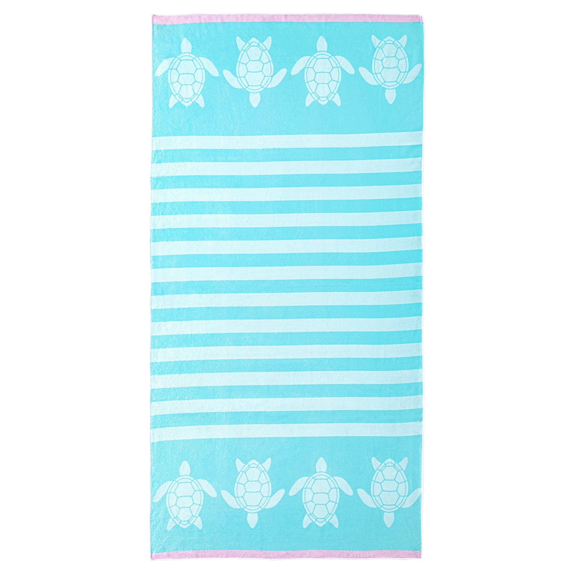 Unique Bargains Quick Dry Sand Free Stripe Animals Beach Towel Mint Green 55" x 28"