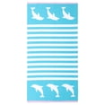 thumbnail image 1 of Unique Bargains Quick Dry Sand Free Stripe Animals Beach Towel Turquoise 55" x 28", 1 of 8
