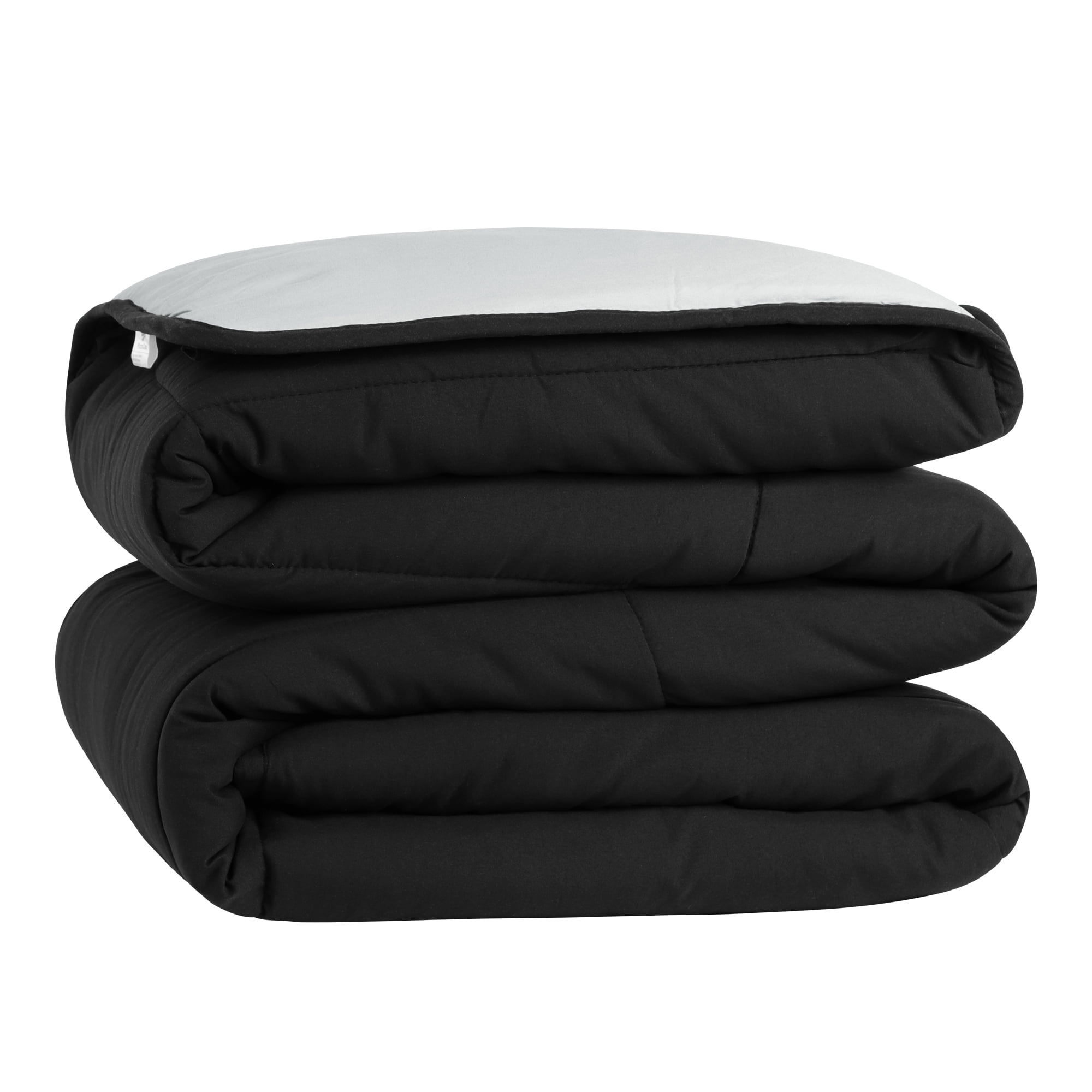 Unique Bargains Quilt Lightweight Down Comforter Black/Light Gray King