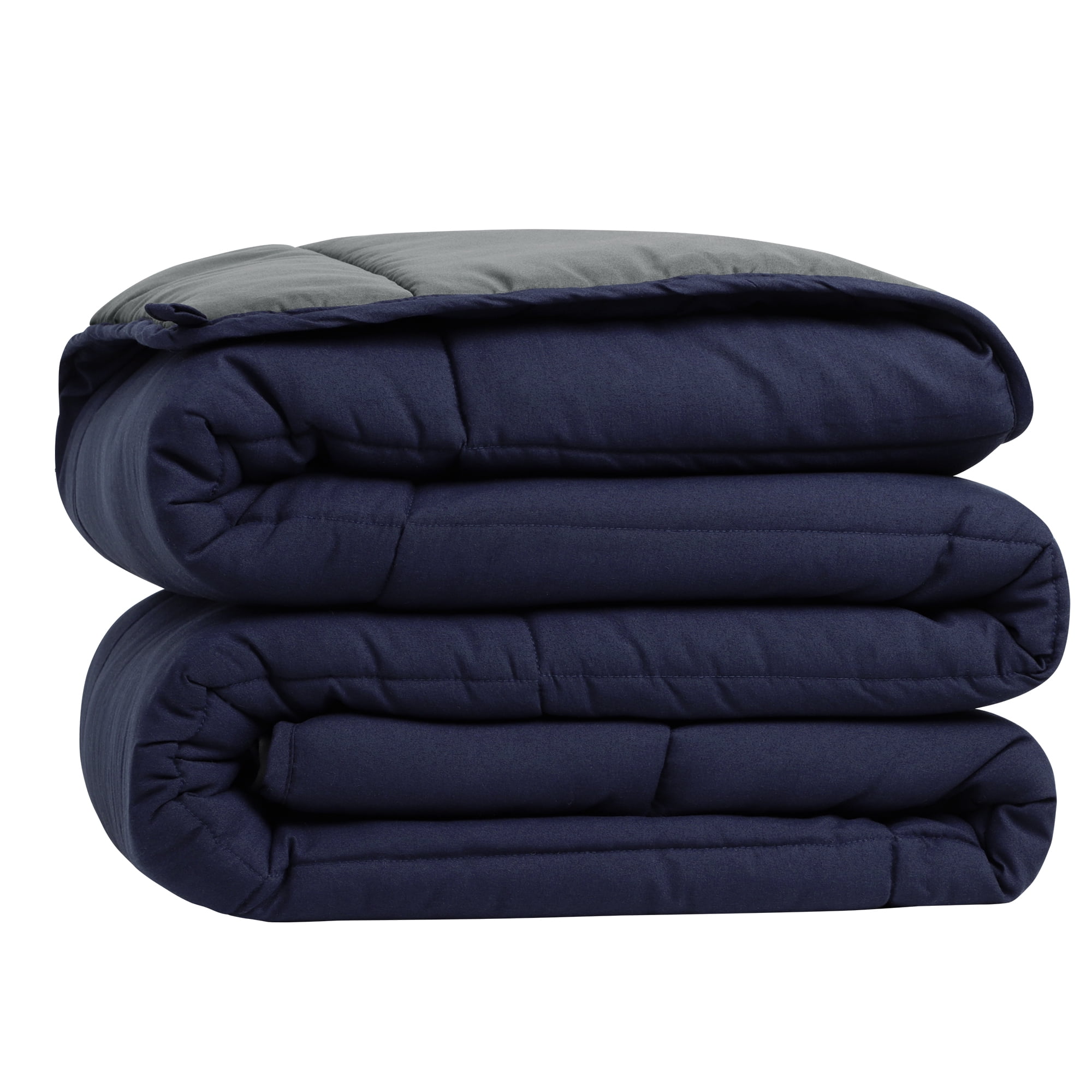 Unique Bargains Quilt Lightweight Down Comforter Dark Gray/Navy Twin