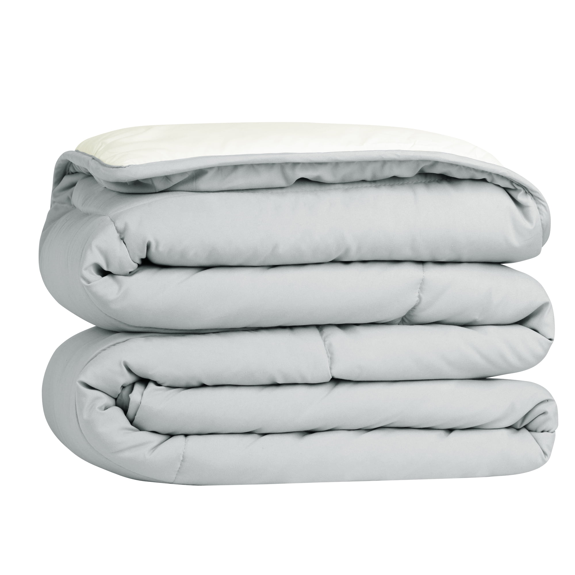 Unique Bargains Quilt Lightweight Down Comforter Light Gray/White King