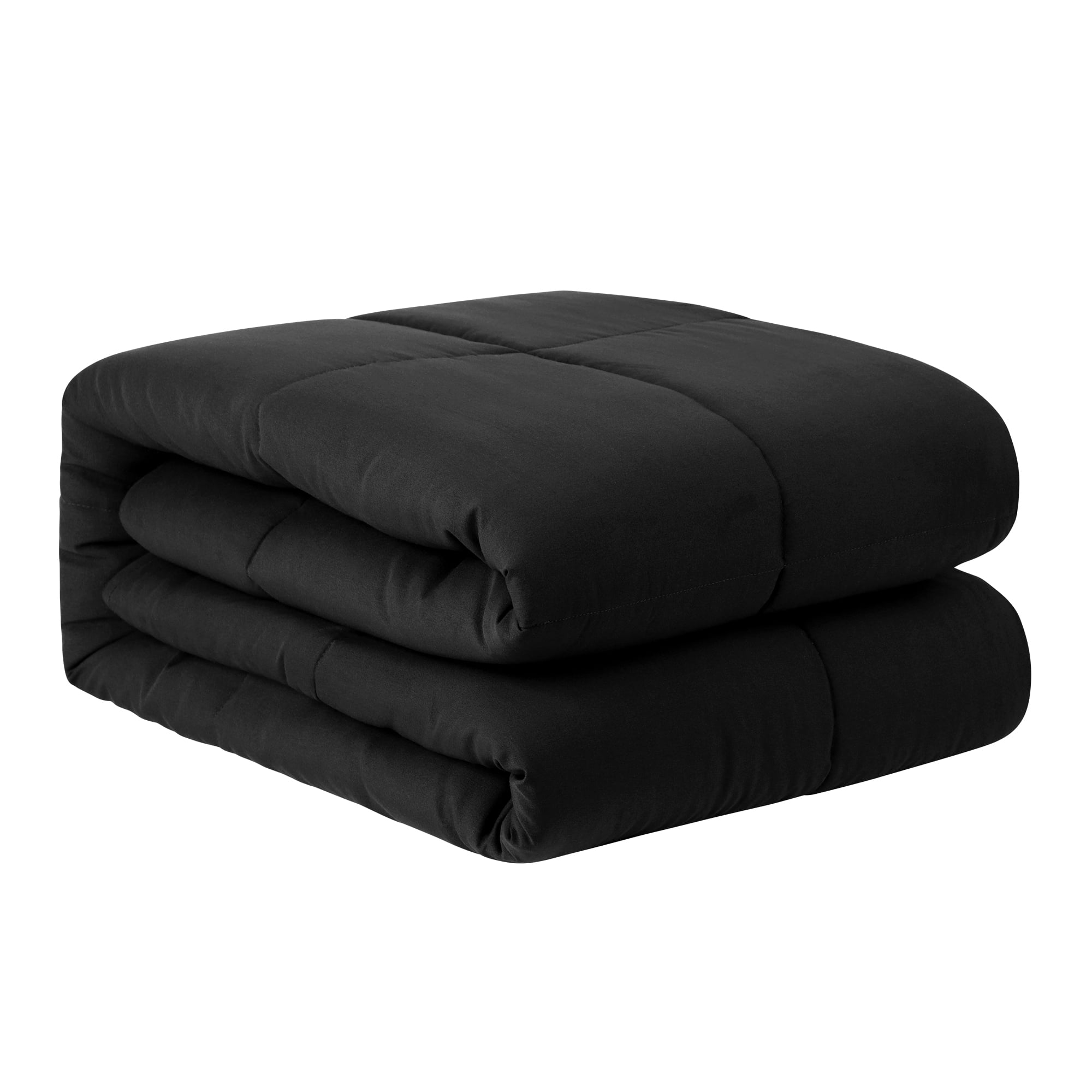 Unique Bargains Quilt Soft Lightweight Down Alternative Comforter Black Twin
