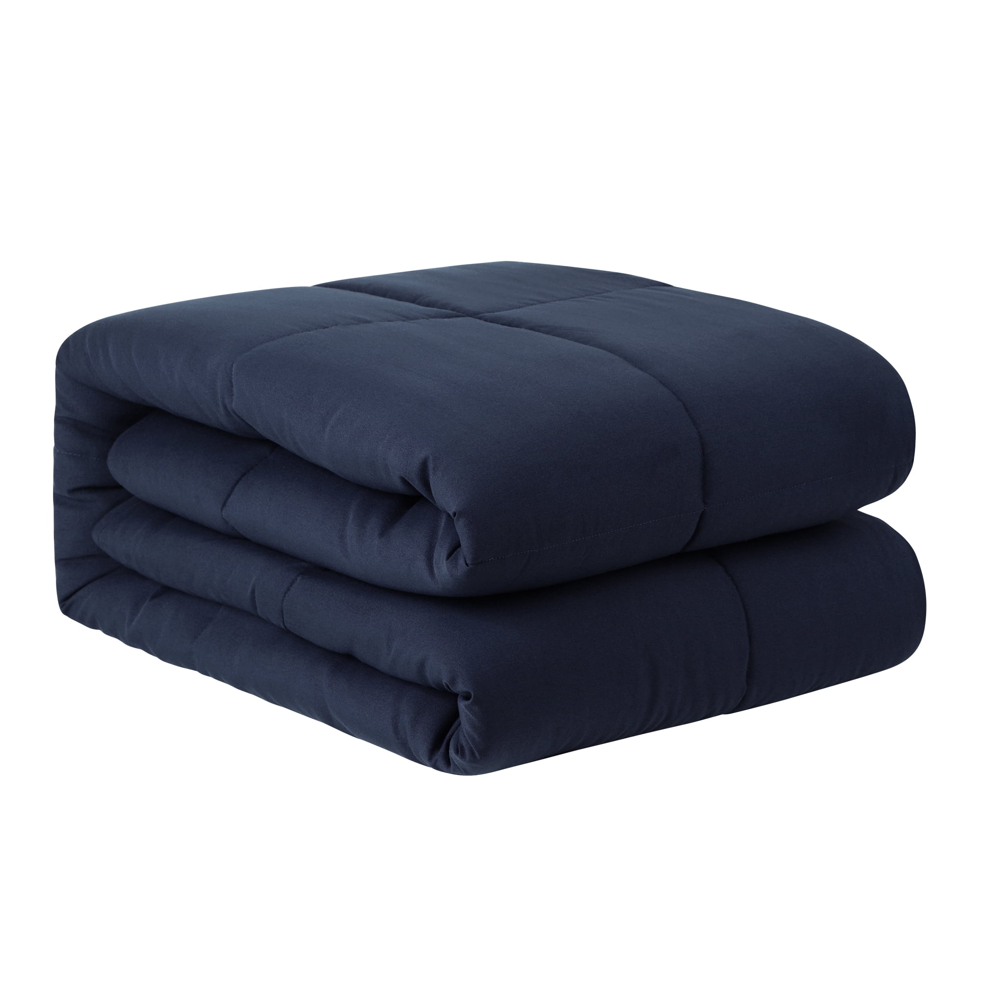 Unique Bargains Quilt Soft Lightweight Down Alternative Comforter Navy Blue King