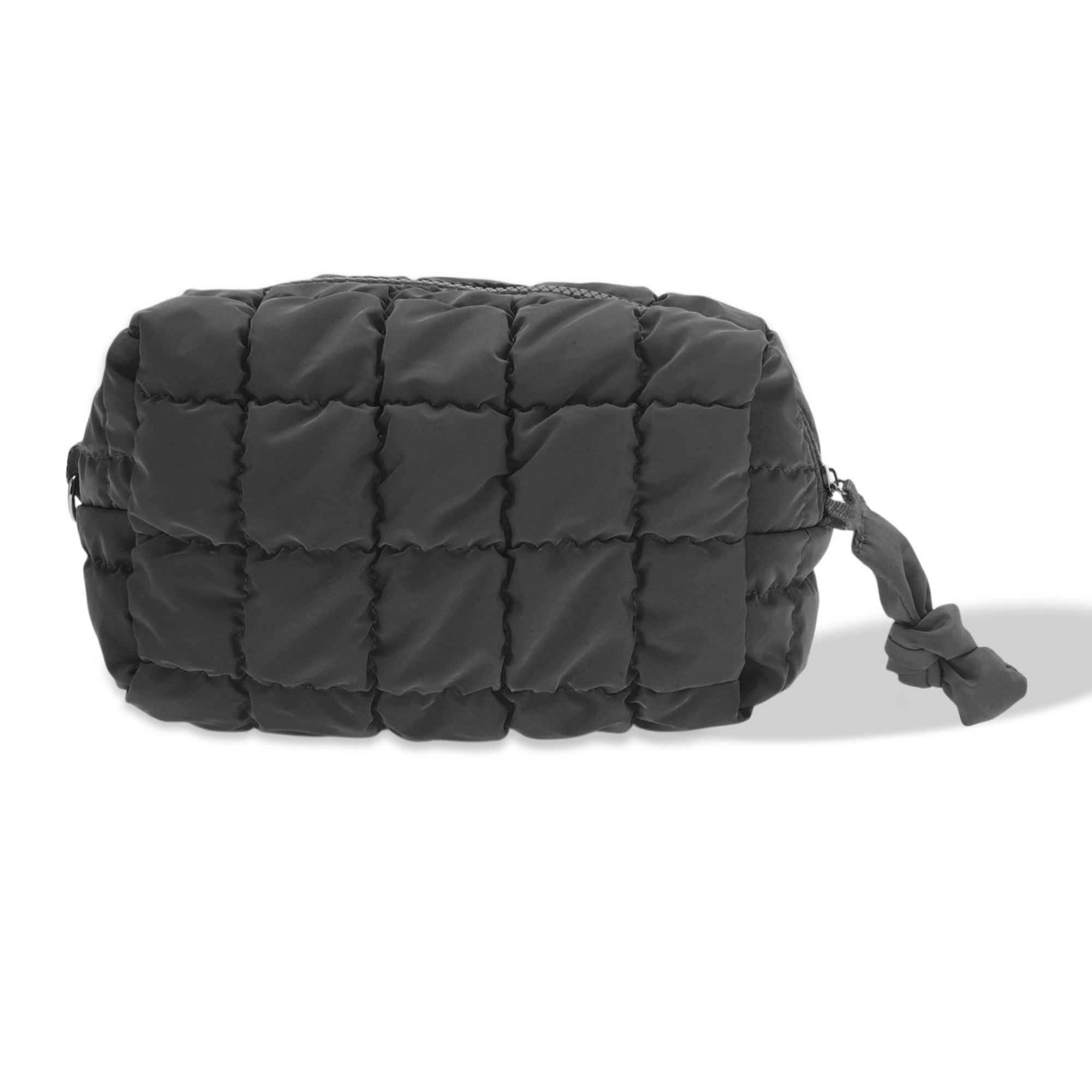 Unique Bargains Quilted Cosmetic Organizer for Women Black