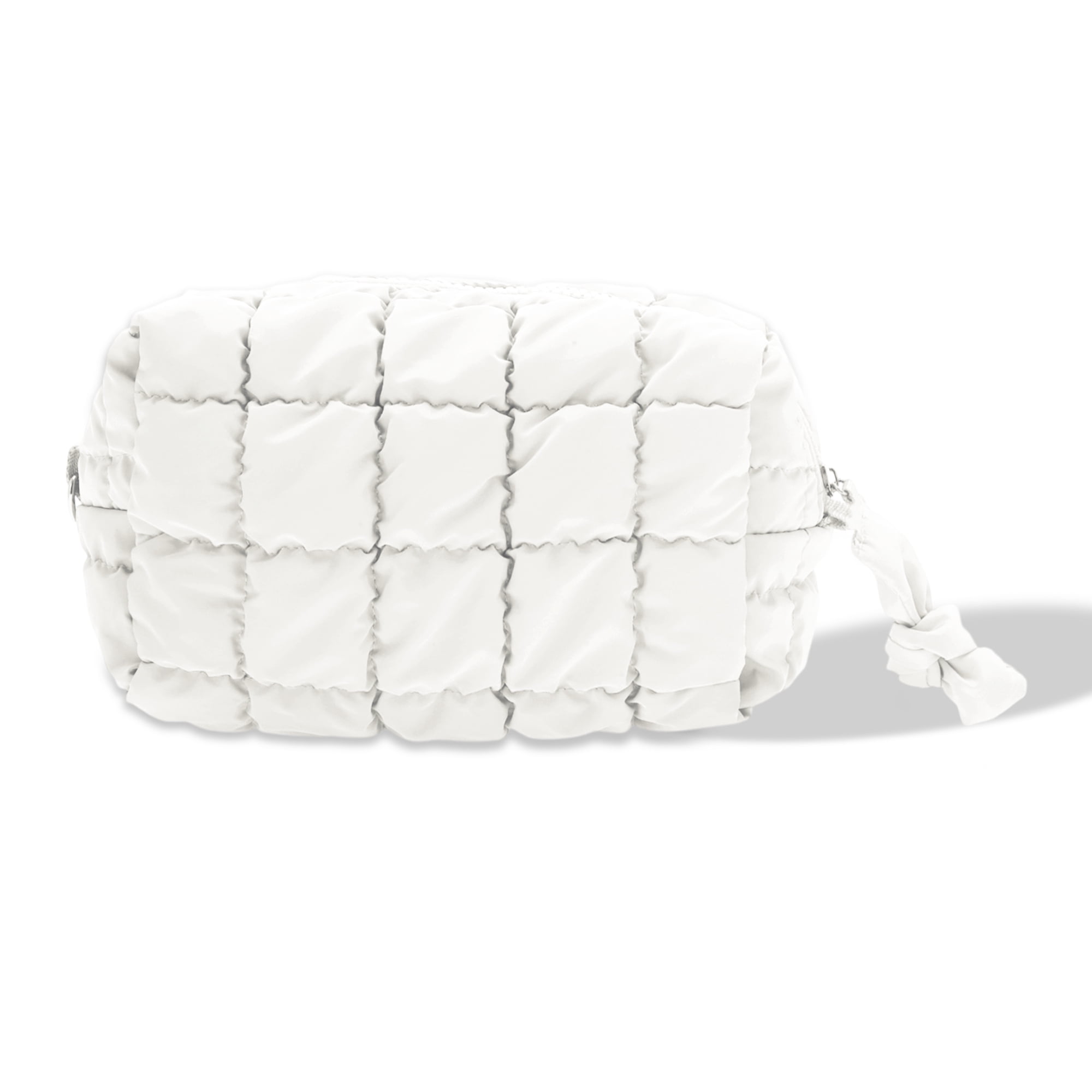 Unique Bargains Quilted Cosmetic Organizer for Women White