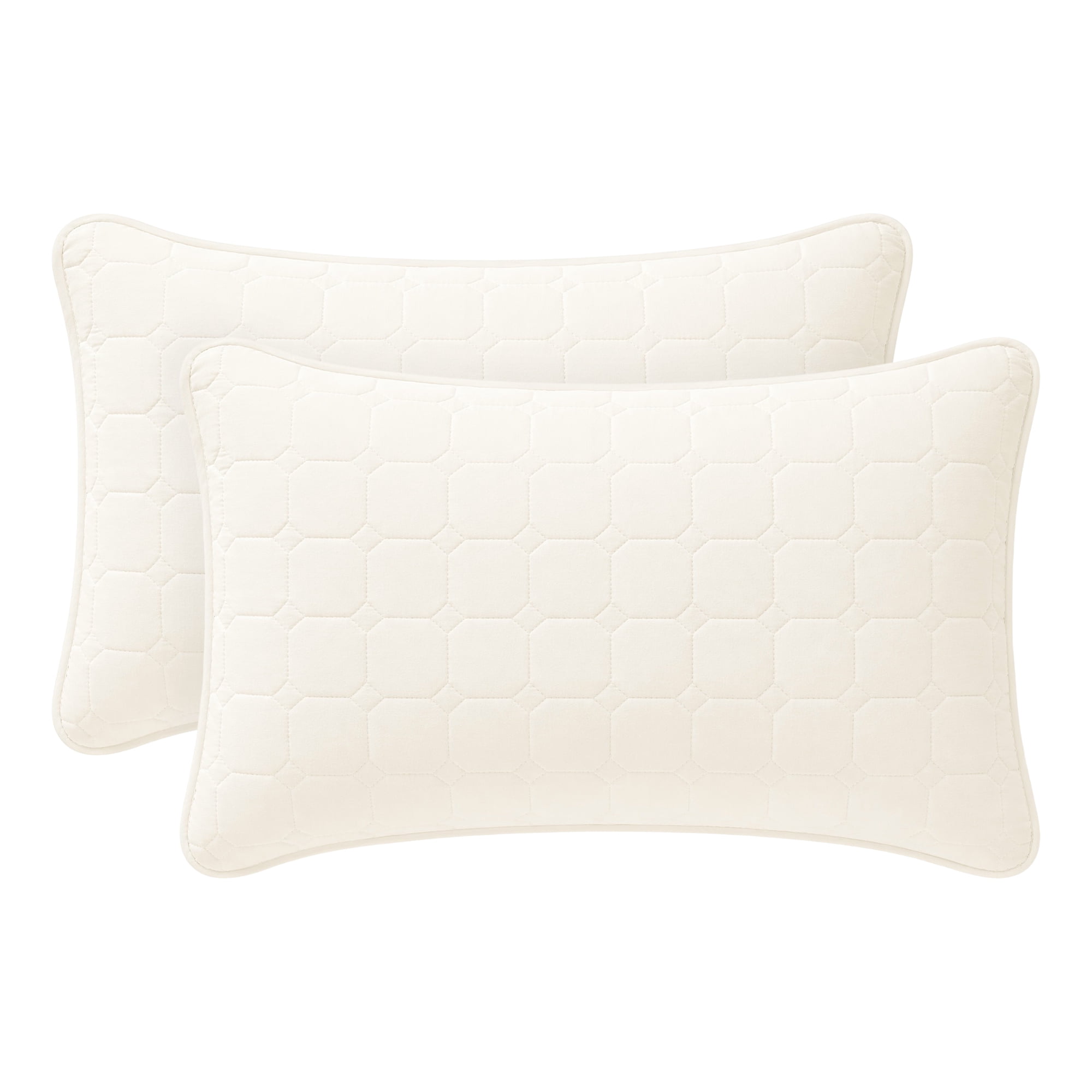 Unique Bargains Quilted Cotton Covers Pillow Protectors with Envelope Standard Size Beige