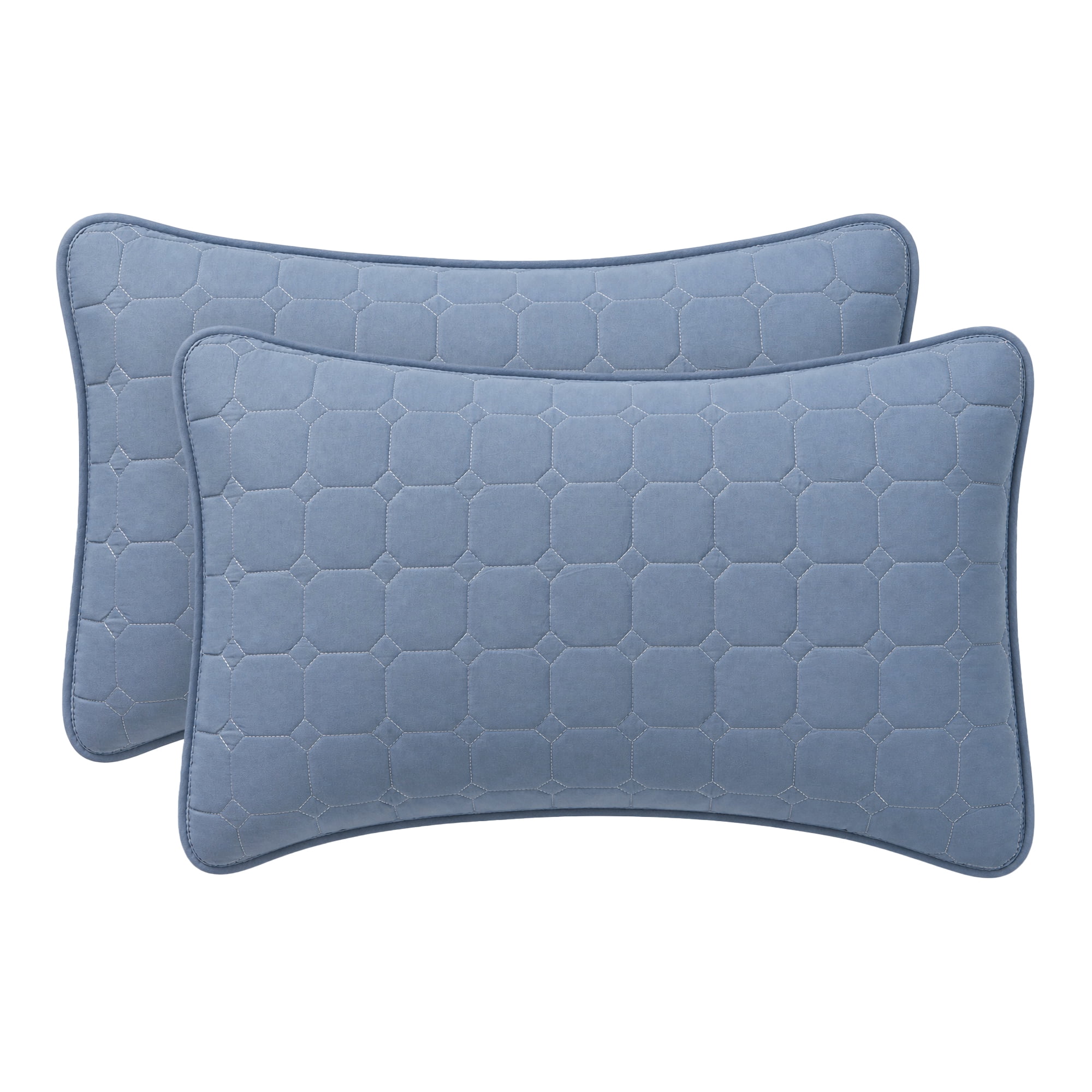 Unique Bargains Quilted Cotton Covers Pillow Protectors with Envelope Standard Size Blue