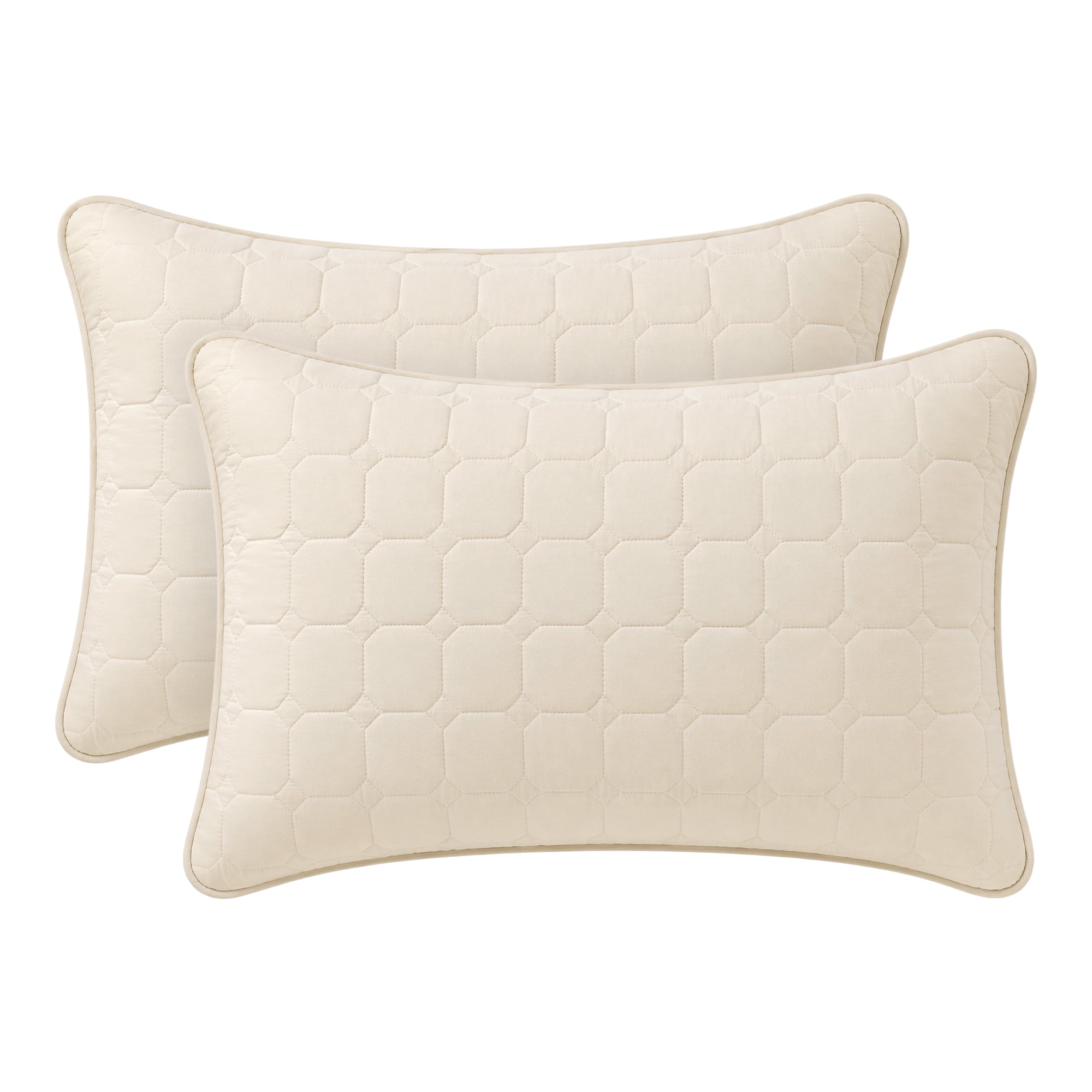 Unique Bargains Quilted Cotton Covers Pillow Protectors with Envelope Standard Size Khaki