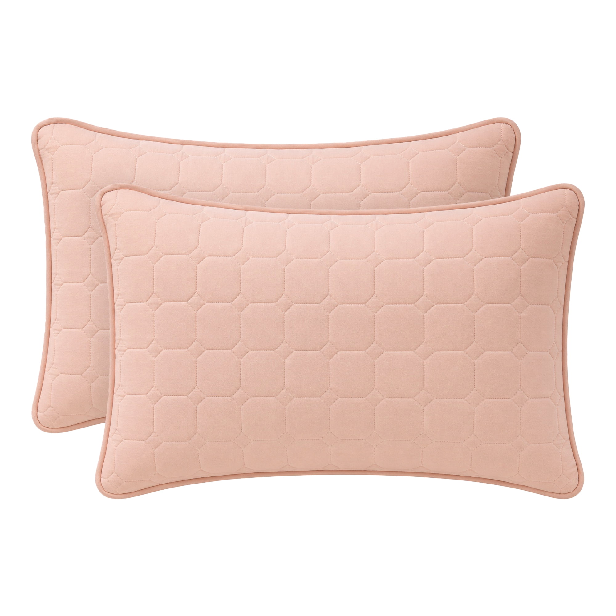 Unique Bargains Quilted Cotton Covers Pillow Protectors with Envelope Standard Size Pink
